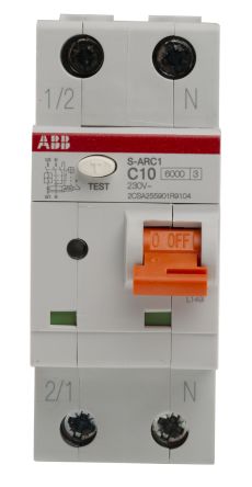 ABB S-ARC1 Leitungsschutzschalter Typ C, Pol 1P+N 10A 240V, Abschaltvermögen 6 KA DIN-Schienen-Montage