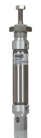 RS PRO Magnetspulen-Steckverbinder Doppeltwirkend, Bohrung Ø 16mm / Hub 25mm, Bis 10 Bar