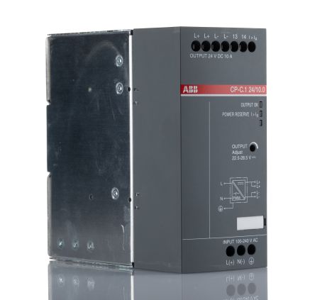 ABB CP-C.1 Switch-Mode DIN-Schienen Netzteil 240W, 85 → 264V Ac, 24V Dc / 10A