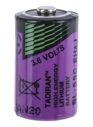 Tadiran SL-550/S 1/2 AA Batterie, 3.6V / 900mAh Li-Thionylchlorid, Standard 14.7 (Dia.) X 25.2mm