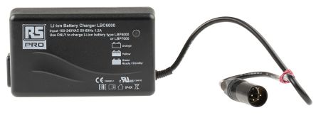 RS PRO Cargador De Batería Li-Ion, Enchufe IEC