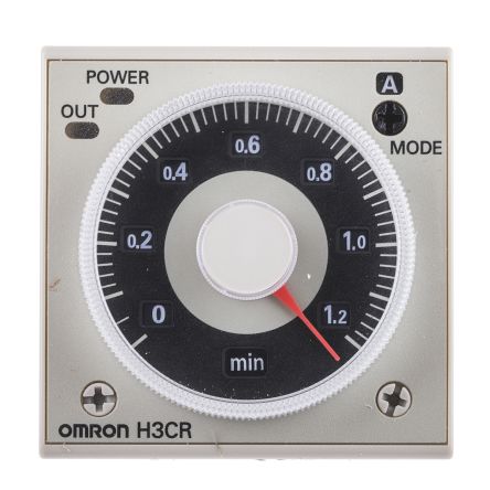 欧姆龙 Omron 时间继电器, H3CR 系列, 100 → 125 V dc, 100 → 240V 交流, 2触点, 时间范围 0.05 s → 300h