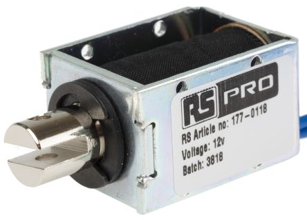 RS PRO Linear Solenoid, 12 V Dc, 40 X 24 X 29 Mm