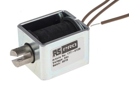 RS PRO Linear Solenoid, 24 V Dc, 44 X 32 X 38 Mm