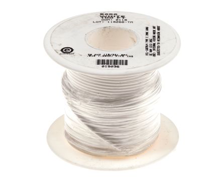 Alpha Wire Cable De Conexión 5851 WH005, área Transversal 0,05 Mm² Filamentos Del Núcleo 7/0,10 Mm Blanco, 600 V, Long.
