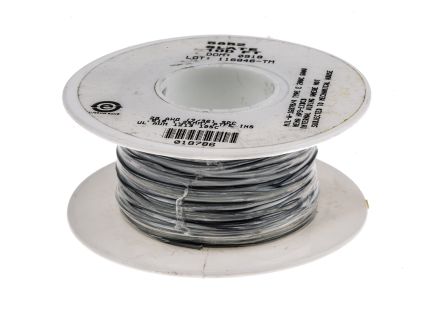 Alpha Wire Einzeladerleitung 0.09 Mm², 28 AWG 30m Grau PTFE Isoliert Ø 0.89mm 7/0,13 Mm Litzen UL1213