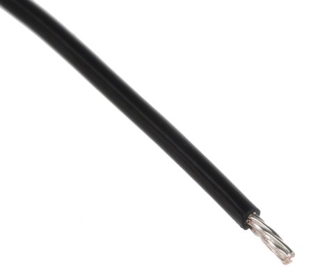 Alpha Wire Einzeladerleitung 0.35 Mm², 22 AWG 30m Schwarz PTFE Isoliert Ø 1.27mm 7/0,25 Mm Litzen UL1213