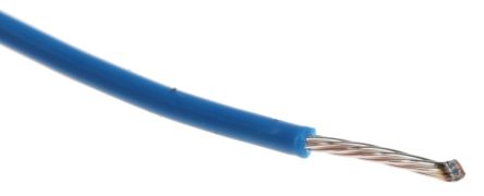 Alpha Wire Einzeladerleitung 0.35 Mm², 22 AWG 30m Blau PTFE Isoliert Ø 1.27mm 7/0,25 Mm Litzen UL1213