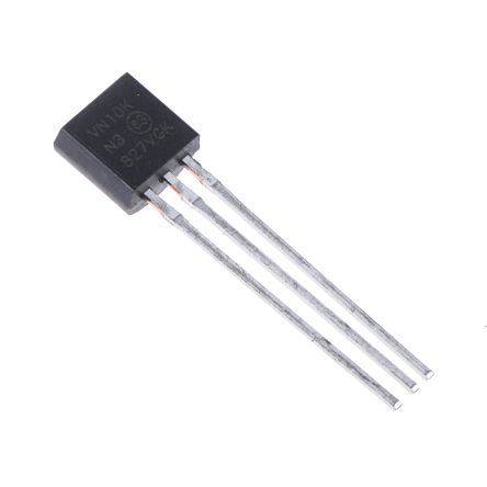 Microchip MOSFET VN10KN3-G, VDSS 60 V, ID 310 MA, TO-92 De 3 Pines,, Config. Simple