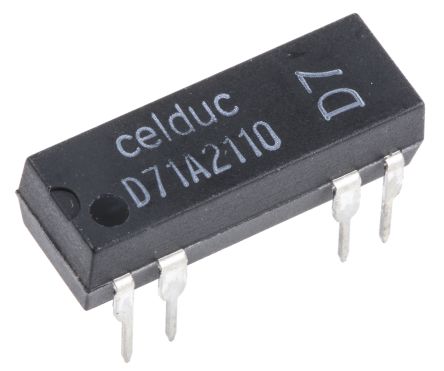 赛德 Celduc 干簧管继电器, 5V 直流线圈电压, 单极常开, 最大切换电流 0.5 A