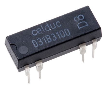 Celduc 干簧管继电器, 5V 直流线圈电压, 单刀 - 常闭, 最大切换电流 0.5 A