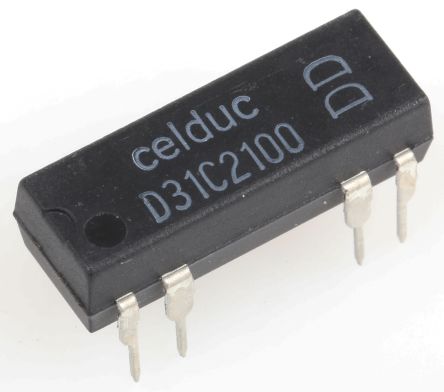 Celduc 干簧管继电器, 5V 直流线圈电压, 单刀双掷, 最大切换电流 0.25 A