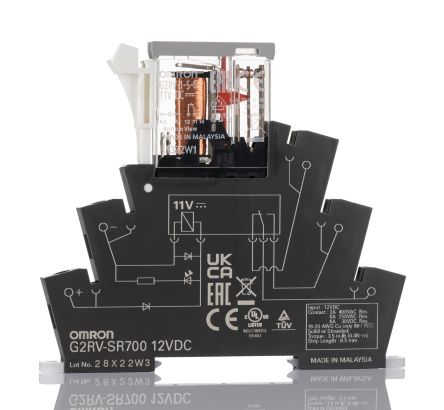 Omron G2RV Monostabiles Relais, Für DIN-Schienen 1-poliger Wechsler 6A 12V Dc Spule / 300mW