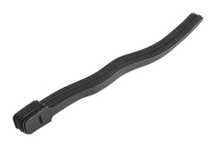 RS PRO 电缆扎带, 尼龙扎带, 钩子和环状扣, 325mm长x25 mm宽, 黑色