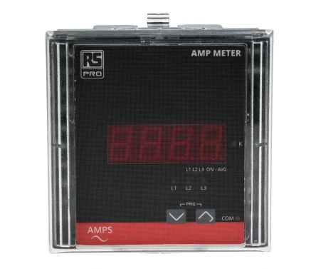 RS PRO Ampèremètre Numérique, 90mm X 90mm