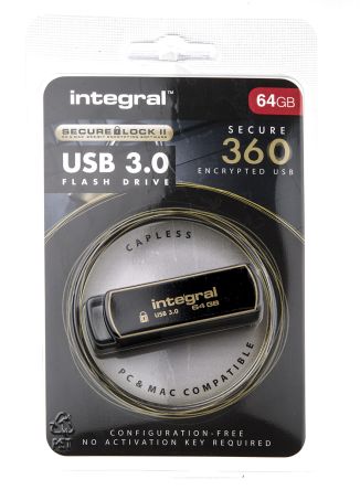 Integral Memory, Software-verschlüsseltes Flash-Laufwerk, 64 GB, USB 3.0, AES-256, USB-3.0-Flash-Laufwerk