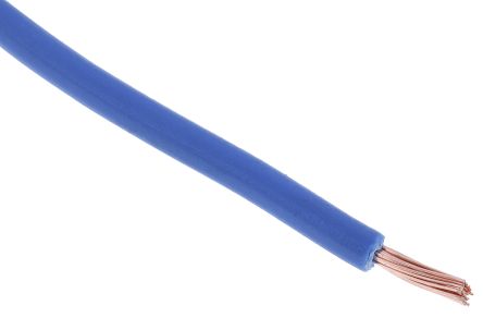 RS PRO Cable De Conexión, área Transversal 0.5 Mm² Filamentos Del Núcleo 16/0.2 Mm Azul, 1 KV Dc, 600 V Ac, Long. 100m
