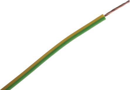 RS PRO Hook Up Wire UL1015, 1 Mm², Vert/Jaune, 100m, 1 KV C.c., 600 V C.a.