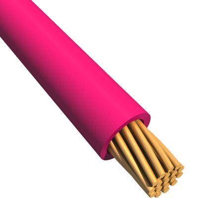 RS PRO Einzeladerleitung 1 Mm² 100m Rosa Ø 3mm 32 / 0,2 Mm Litzen UL1015