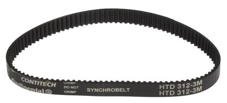 Contitech Cinghia Sincrona, 104 Denti Da 1.1mm, Passo 3mm, Dimensioni 312mm X 9mm, In Gomma