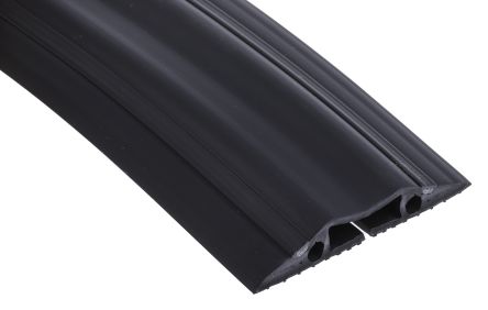 RS PRO Kabelabdeckung, Kabelbrücke, Innen-Ø 30mm 30 X 10mm, 83 Mm X 1.8m PVC, Schwarz