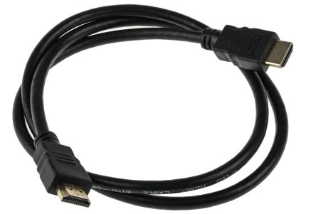 RS PRO Cable HDMI Negro, Con. A: HDMI Macho, Con. B: HDMI Macho, Long. 1m