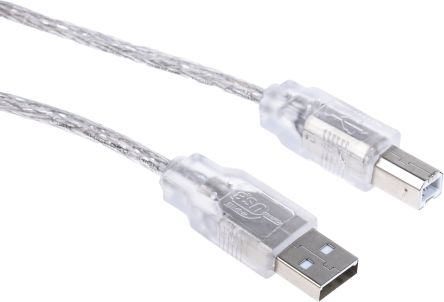 RS PRO Câble USB, USB B Vers USB A, 3m, Transparent