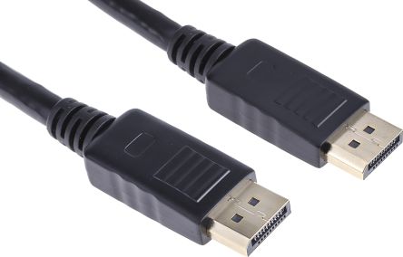 RS PRO Cable DisplayPort Negro, Con. A: DisplayPort Macho, Con. B: DisplayPort Macho, Long. 1m