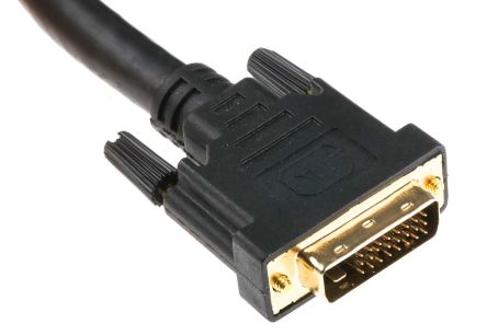 RS PRO Cable DVI De Color Negro, Con. A: DVI-D Dual Link Macho, Con. B: DVI-D Dual Link Macho, Long. 10m