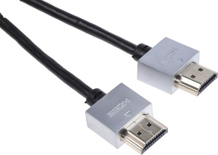 RS PRO Cable HDMI Negro, Con. A: HDMI Macho, Con. B: HDMI Macho, Long. 50cm