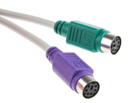 RS PRO KVM 混合电缆组件, USB A公插至PS/2 x 2母座, 300mm长