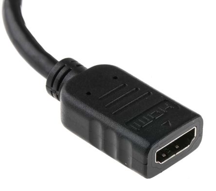 RS PRO Cable DisplayPort Negro, Con. A: DisplayPort Macho, Con. B: HDMI Hembra, Long. 150mm