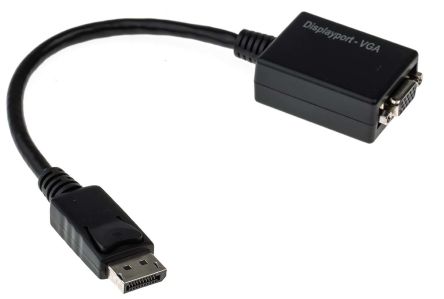 RS PRO DisplayPort-Kabel A Display-Anschluss B VGA - Buchse, 150mm 1080p Max. PVC