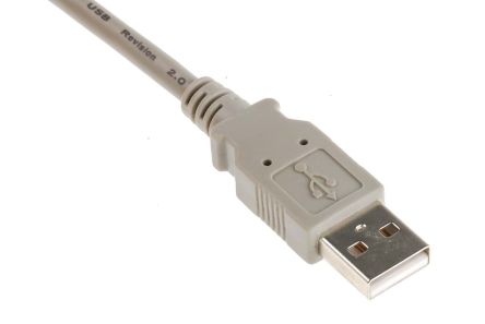 RS PRO USB-Kabel, USBA / USBA, 3m USB 2.0 Grau