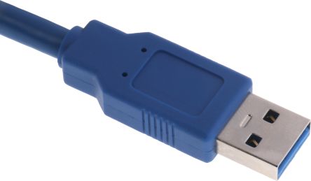 RS PRO USB线, USB A公插转USB A公插, 1m长, USB 3.0, 蓝色