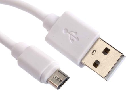 RS PRO USB-Kabel, USBA / Micro-USB B, 1.8m USB 2.0 Weiß