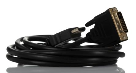 RS PRO HDMI-Kabel A HDMI Stecker B DVI-D Single Link Stecker Hohe Geschwindigkeit 1080 Max., 2m, Schwarz