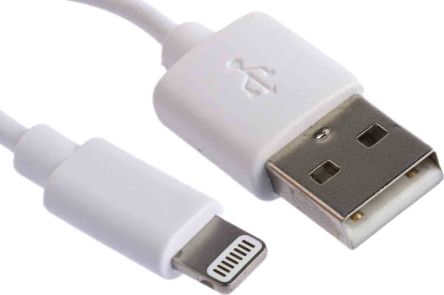 RS PRO USB-Kabel, USBA / Lightning, 2m USB 2.0 Weiß