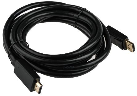 RS PRO DisplayPort-Kabel A Display-Anschluss B HDMI - Stecker, 3m 4K Max.