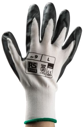 RS PRO Arbeitshandschuhe, Größe 9, L, Abrasion Resistant, Tear Resistant Weiß