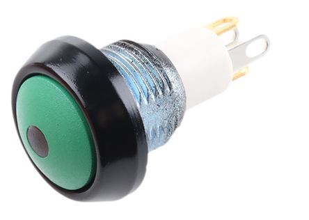 ITW Switches Interruptor De Botón Pulsador En Miniatura 59, Color De Botón Verde, SPST, Acción Momentánea, 400 MA A 32