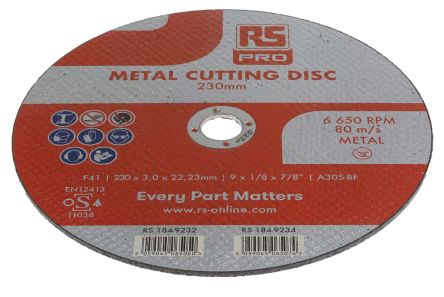 RS PRO Disco De Corte De Óxido De Aluminio, P120, Ø 230mm X 3mm