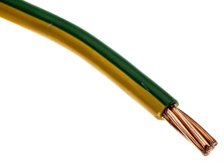 RS PRO Green/Yellow 35 Mm² Hook Up Wire, 7/2.52 Mm, 50m