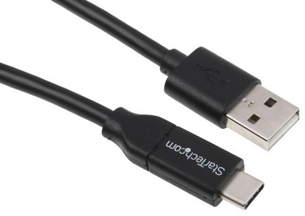 Startech USB线, USB A公插转USB C公插, 1m长, USB 2.0, 黑色