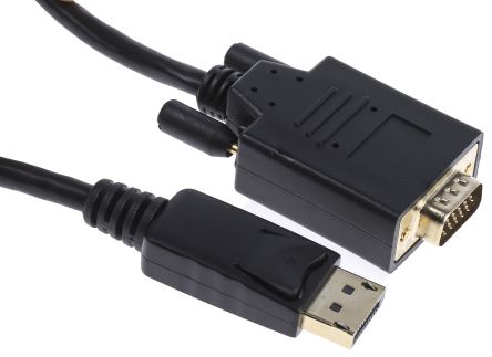 RS PRO DisplayPort-Kabel A Display-Anschluss B VGA - Stecker, 2m 1080p Max. PVC