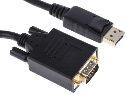 RS PRO DisplayPort-Kabel A Display-Anschluss B VGA - Stecker, 3m 1080p Max. PVC