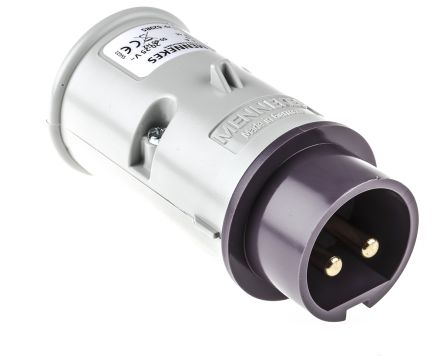MENNEKES Leistungssteckverbinder Stecker Violett 2P, 20 → 25 V / 16A, Kabelmontage IP44