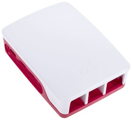 Raspberry Pi Boîtier 4B Official En Plastique Rouge, Blanc