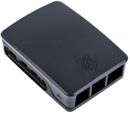 Raspberry Pi Caja Oficial De Plástico Negro Y Gris Para 4B