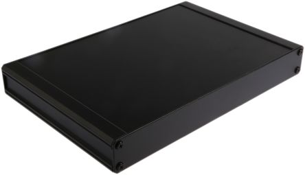 RS PRO 挤制铝散热片箱, 外部尺寸200 x 300 x 41mm, IP40, 黑色